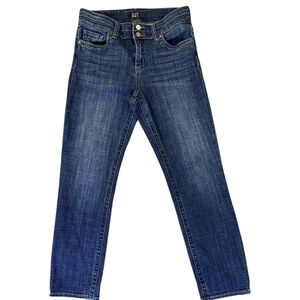 Kut from the Kloth Dark High Rise Straight Leg Jeans Double Button  Size 8